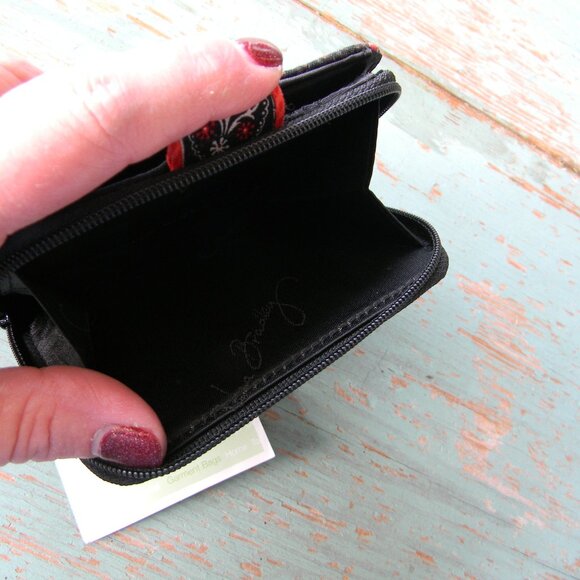 NWT VERA BRADLEY MINI ZIP COMPACT WALLET HOUNDSTOOTH BROWN - Picture 6 of 6